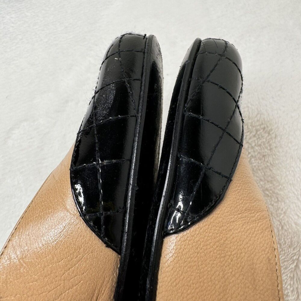 Chanel Womens Slingback Heels Mixed Media Patent Leather Quilted Beige Size 36.5 - Picture 10 of 13